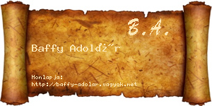 Baffy Adolár névjegykártya